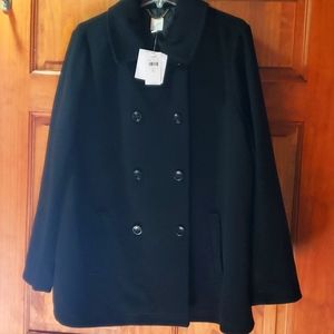 J. Jill NWT Women's Peacoat Black Wool Fully Lined XL